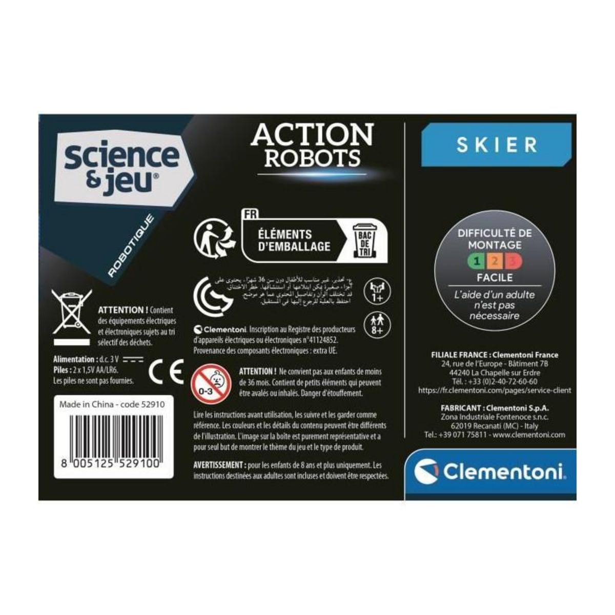 CLEMENTONI Kit Robot Action Clementoni en Plastiques Durables