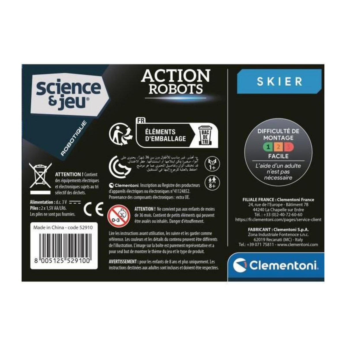 CLEMENTONI Kit Robot Action Clementoni en Plastiques Durables