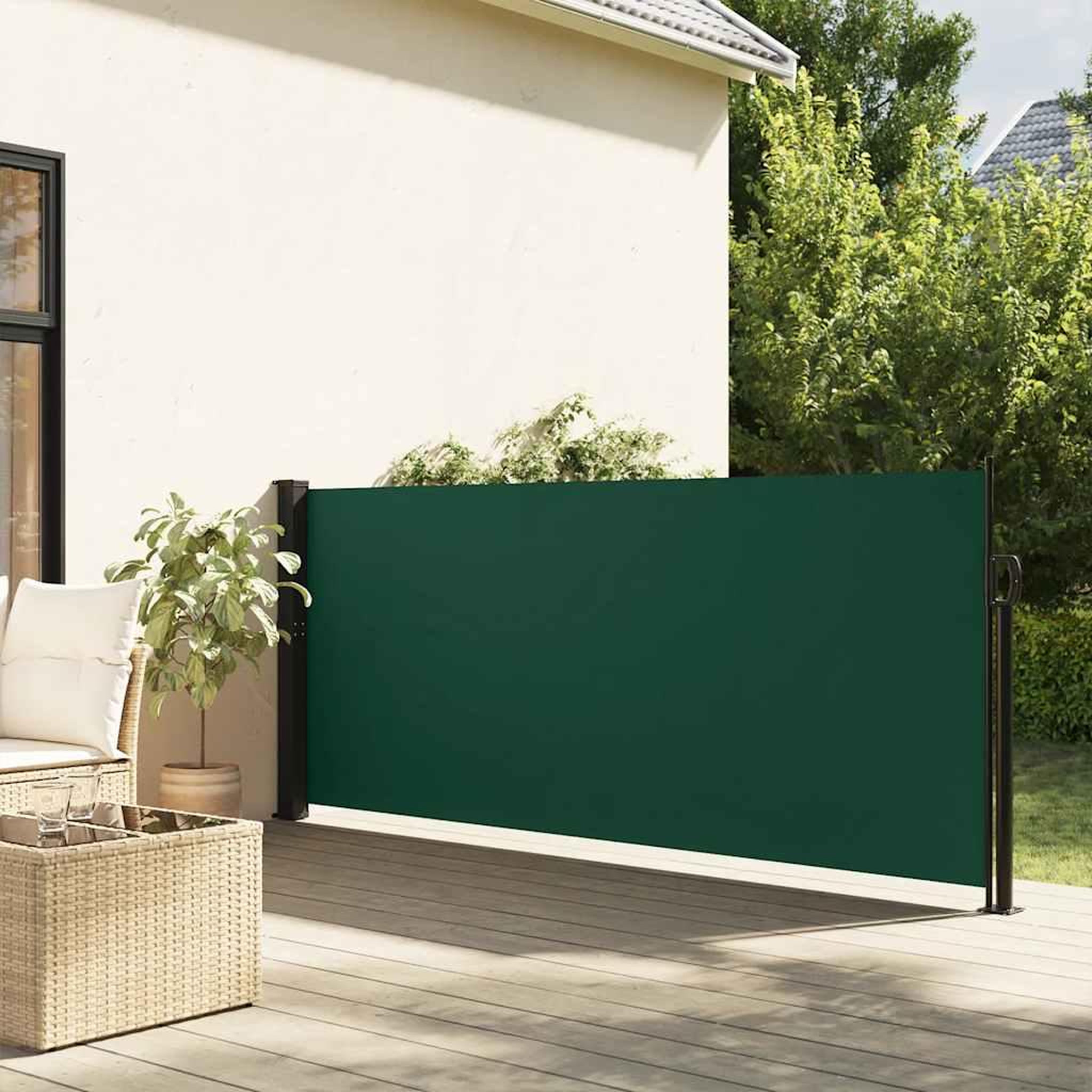 VIDAXL Auvent lateral retractable vert fonce 140x300 cm