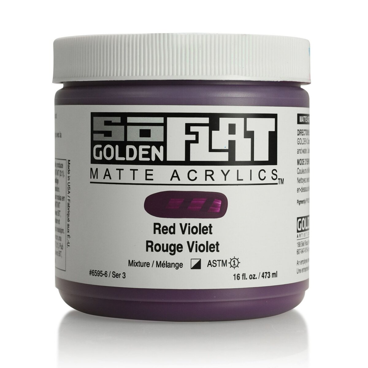 GOLDEN Peinture Acrylic SoFlat Golden 473 ml Rouge Violet S3