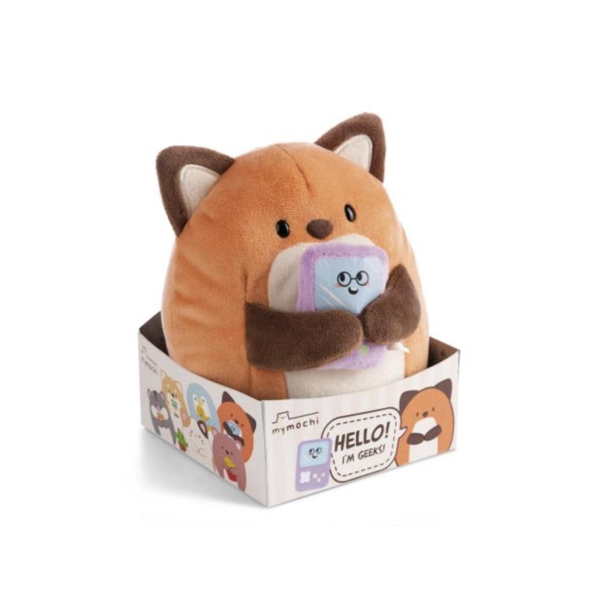 Nici Peluche renard Geeks avec gameboy