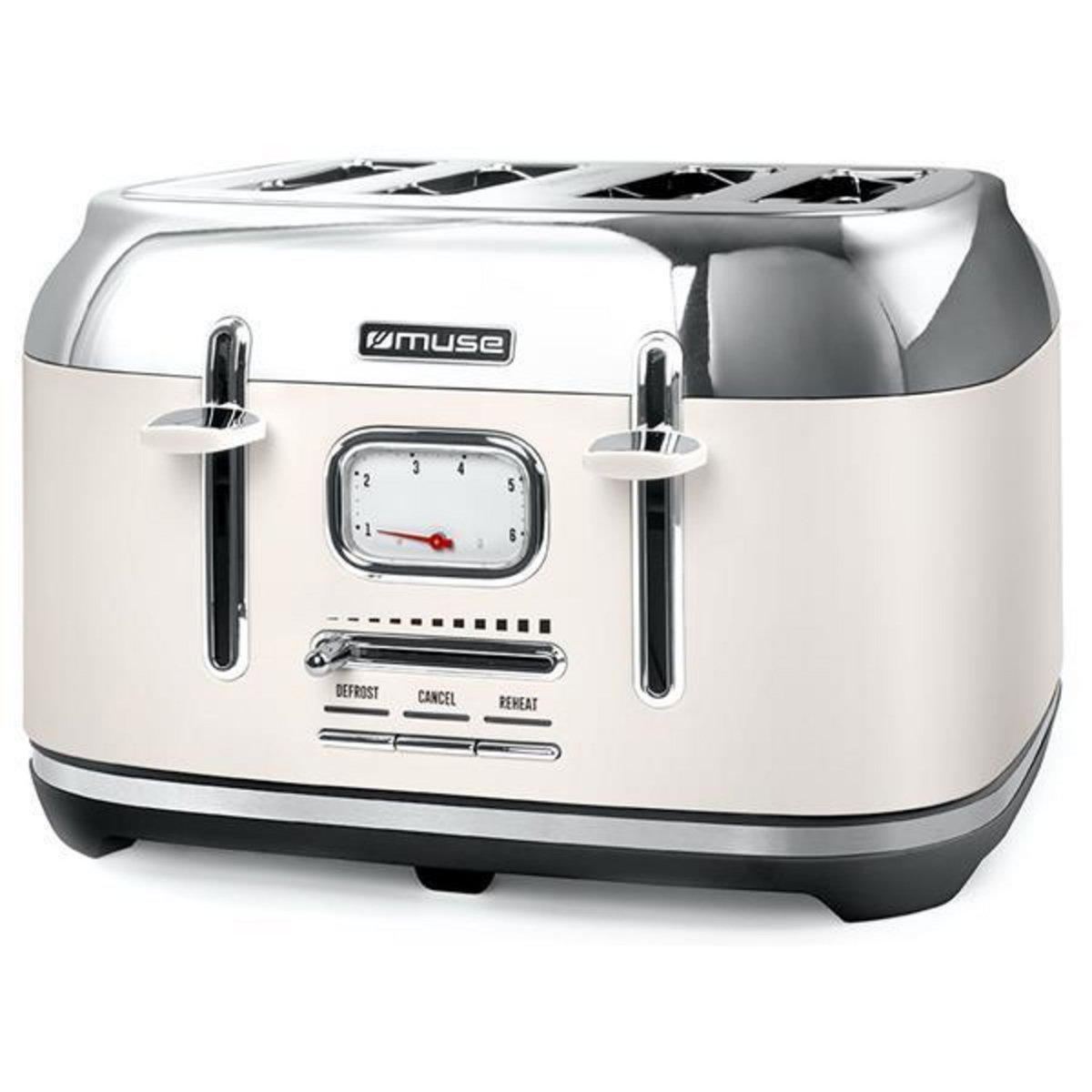 Muse Grille-pains 4 fentes 1800w crème/inox - MS131SC
