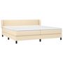 Voir la diapositive 3 : VIDAXL Sommier a lattes de lit avec matelas Creme 200x200 cm Tissu