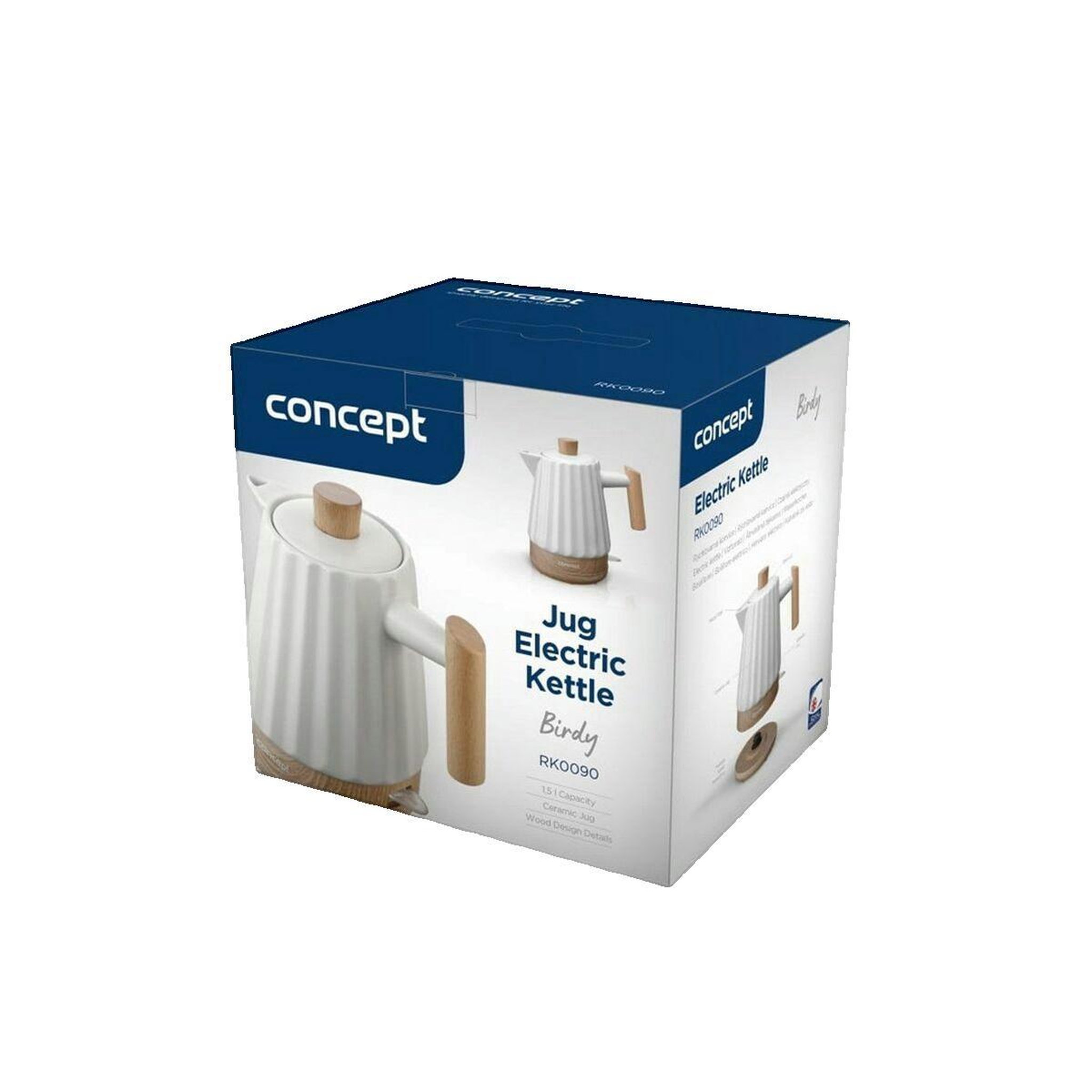 Voir la diapositive 2 : CONCEPT USINE Bouilloire Concept-Solution céramique blanche 1,5 L