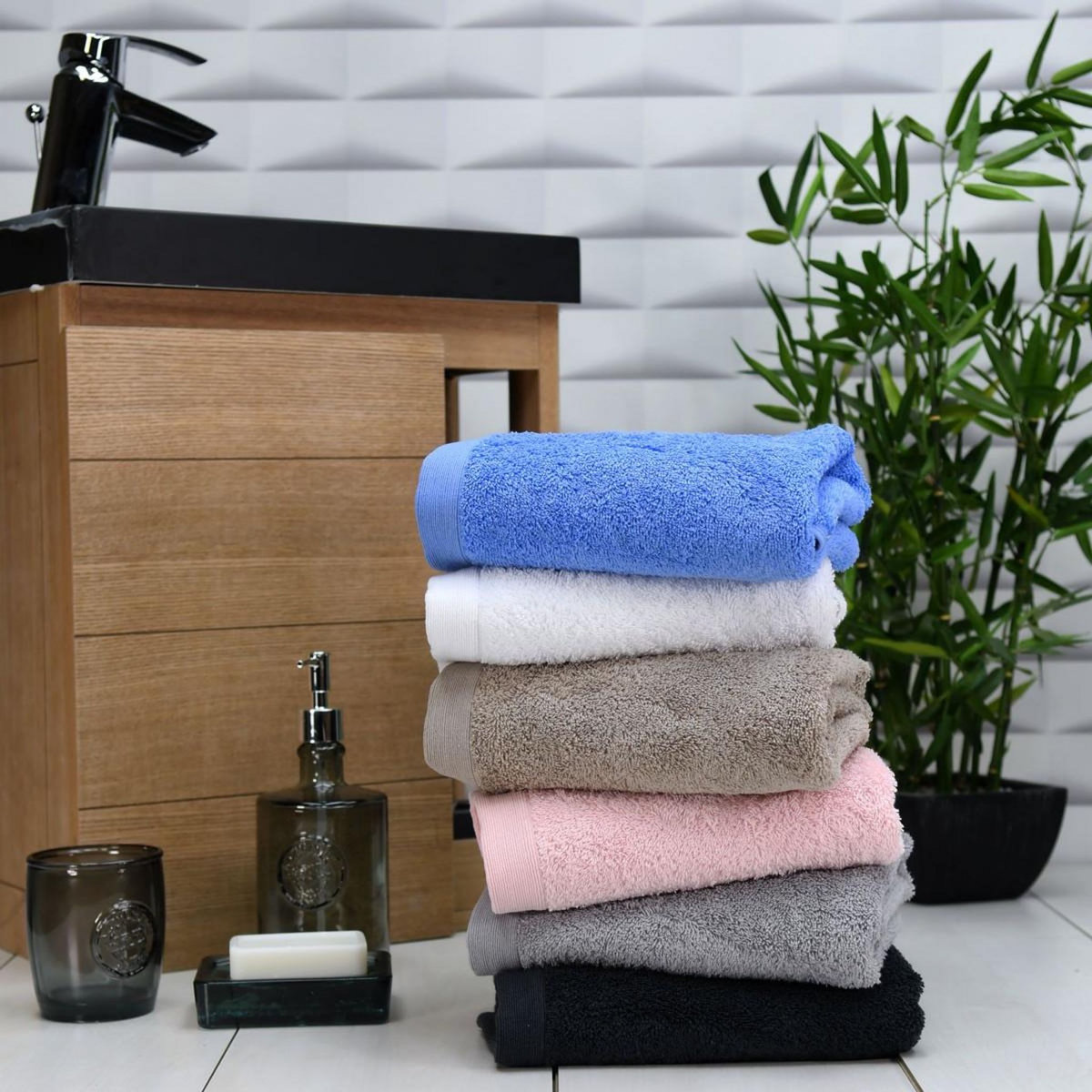 Sensei Maison Lot de 2 serviettes de toilette 500 g/m² STUDIO - 50x90 cm