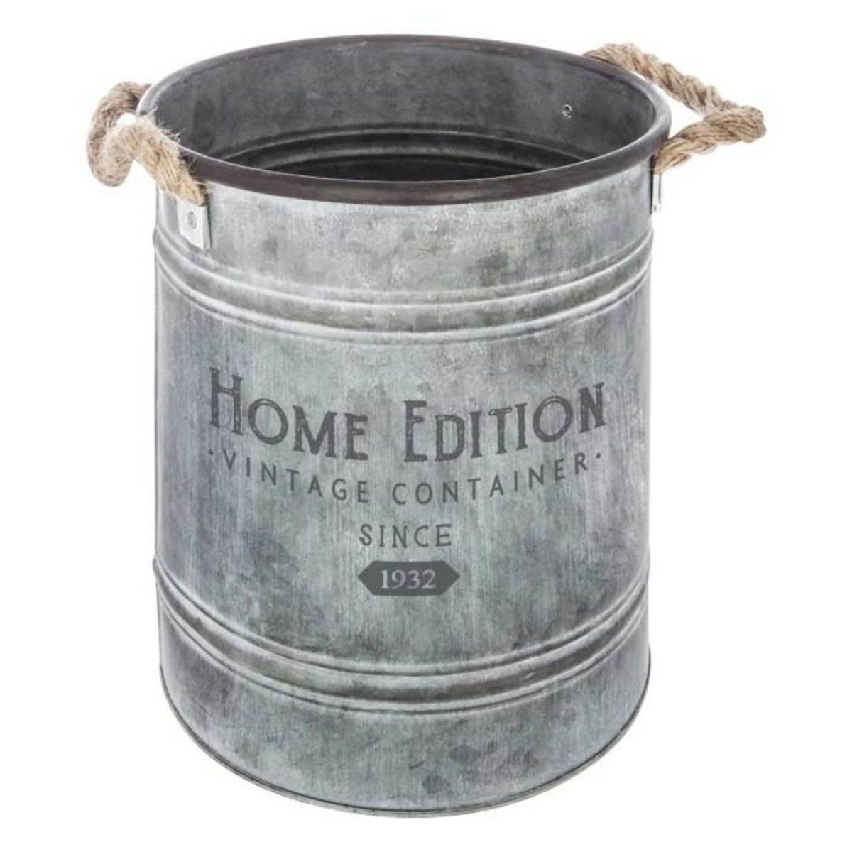 ATMOSPHERA Lot de 2 Seaux en Métal  Spring Garden  25cm Gris