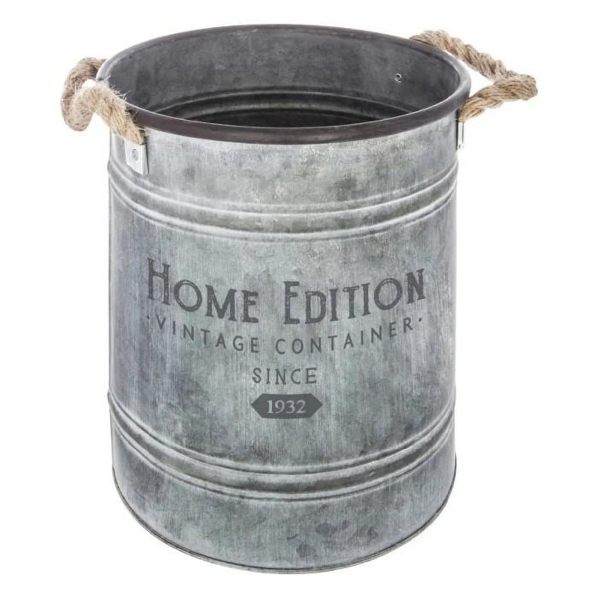 ATMOSPHERA Lot de 2 Seaux en Métal  Spring Garden  25cm Gris