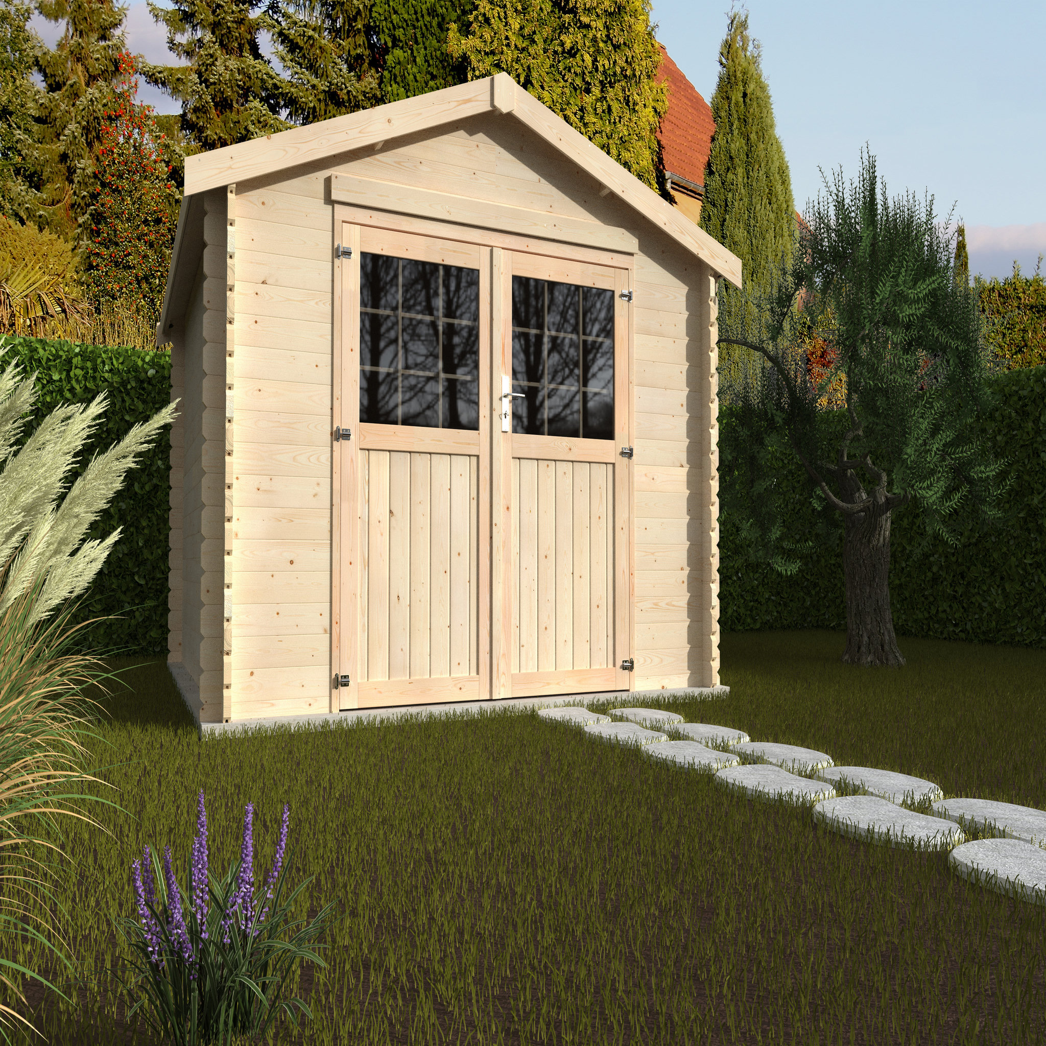 Voir la diapositive 1 : Abri chalet de jardin bois -  7.42m² - VALODEAL