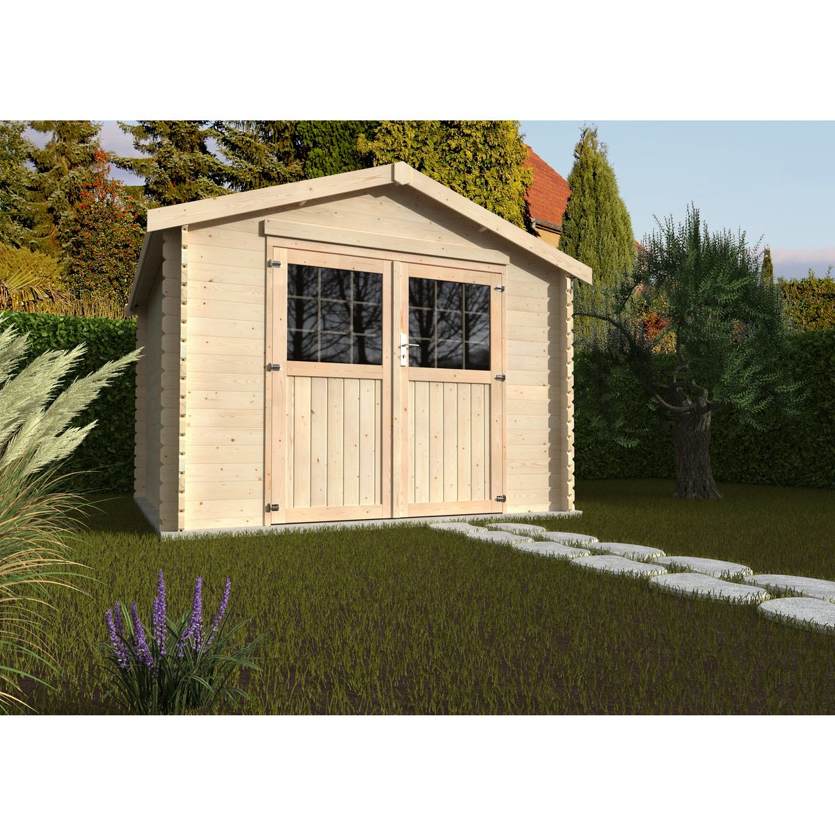 Abri chalet de jardin bois -  7.42m² - VALODEAL
