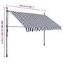 Voir la diapositive 6 : VIDAXL Auvent manuel retractable avec LED 300 cm Bleu et blanc