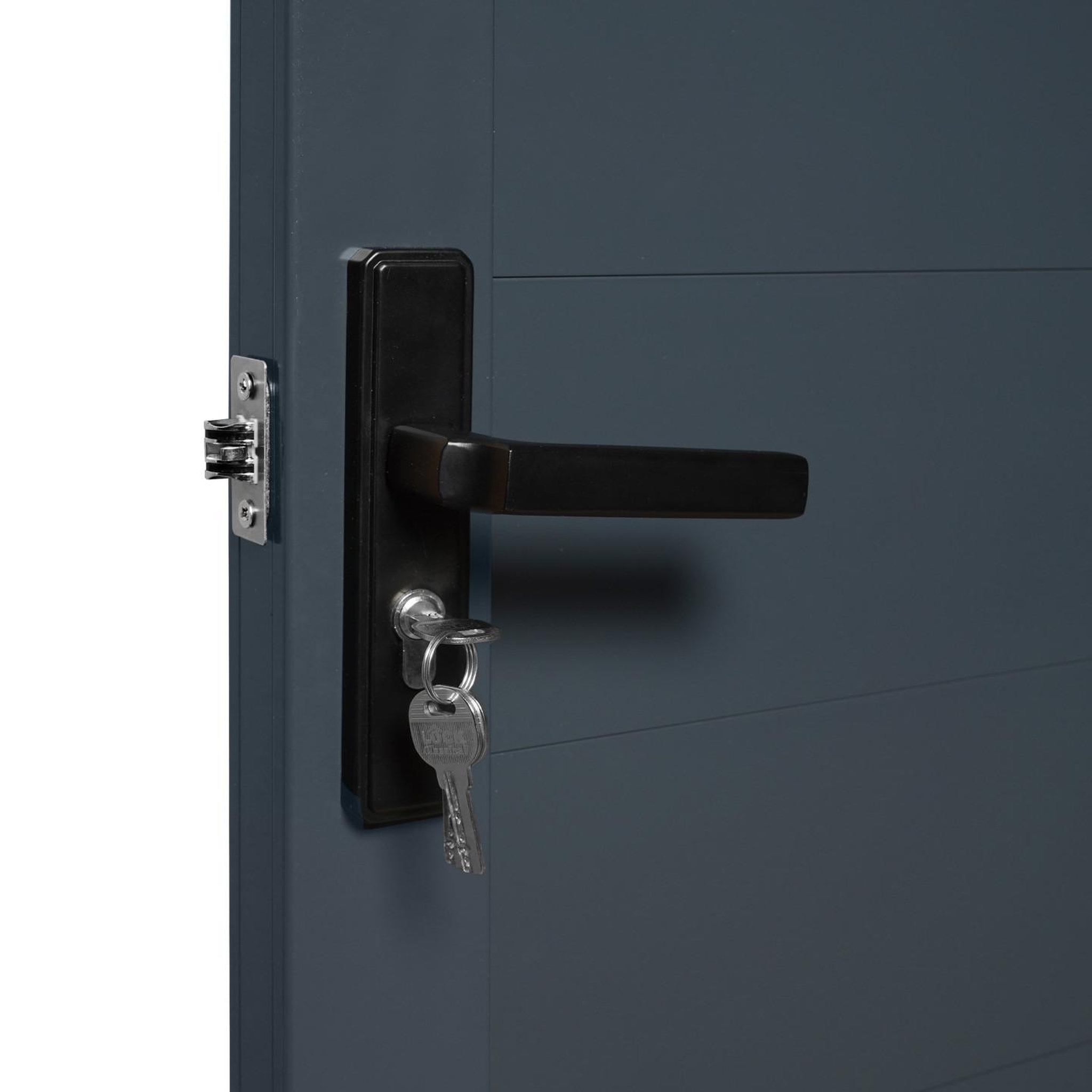 Voir la diapositive 6 : ID MARKET Portail battant 302x160 cm en aluminium gris anthracite