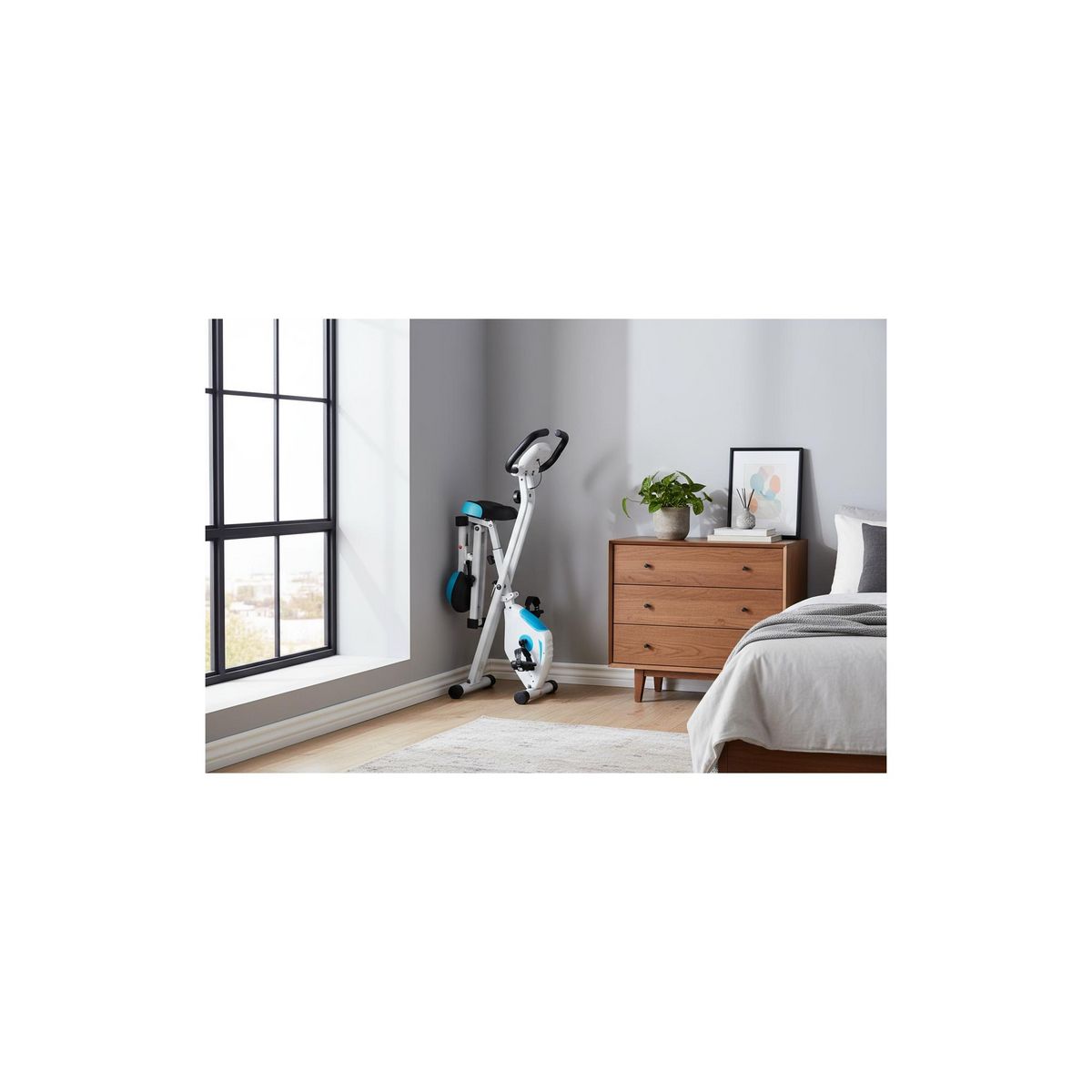 O'Fitness Vélo d'appartement pliable Xbike - O'Fitness - Compteur 5 fonctions - Roue magnétique : 2,5 Kg