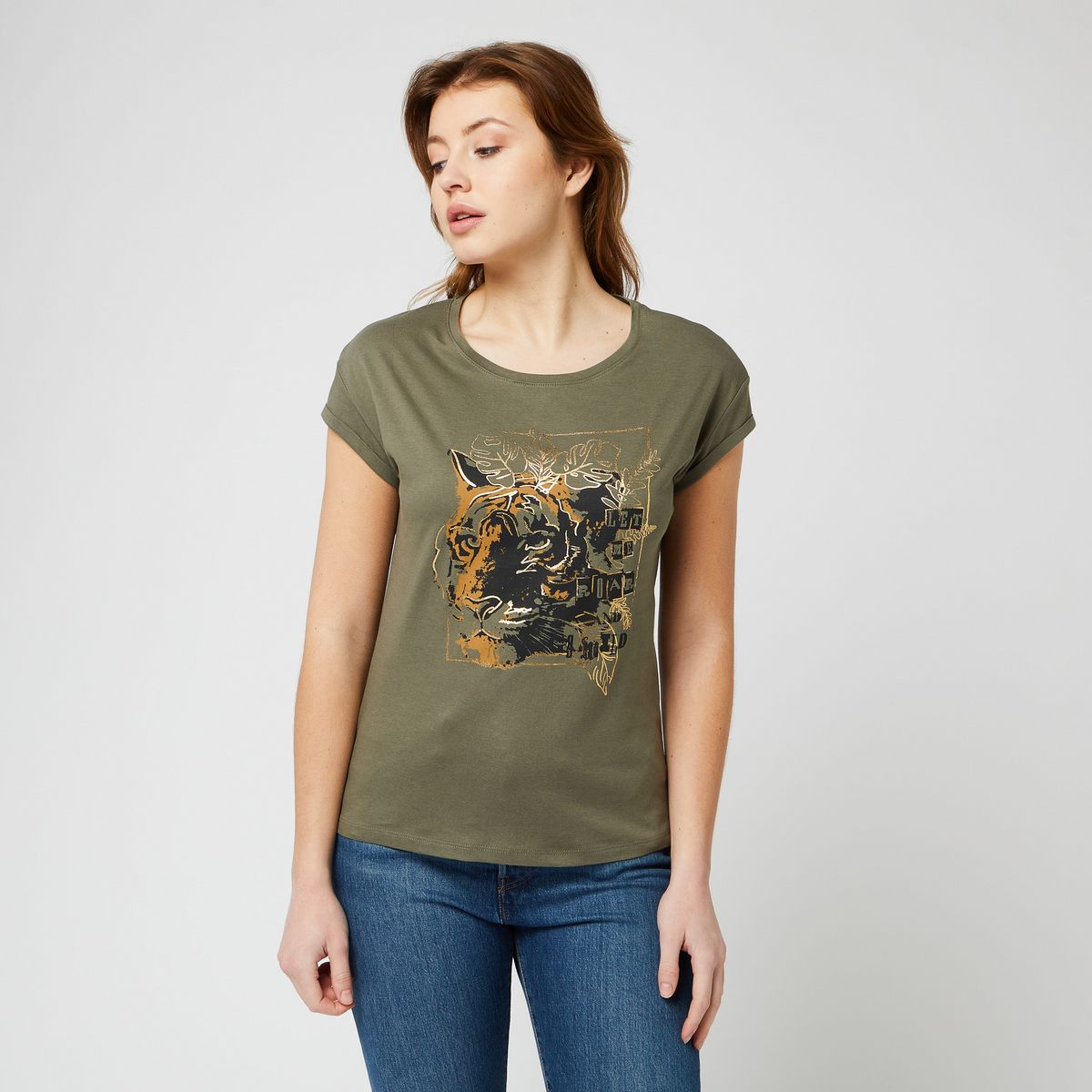 INEXTENSO T-shirt vert femme