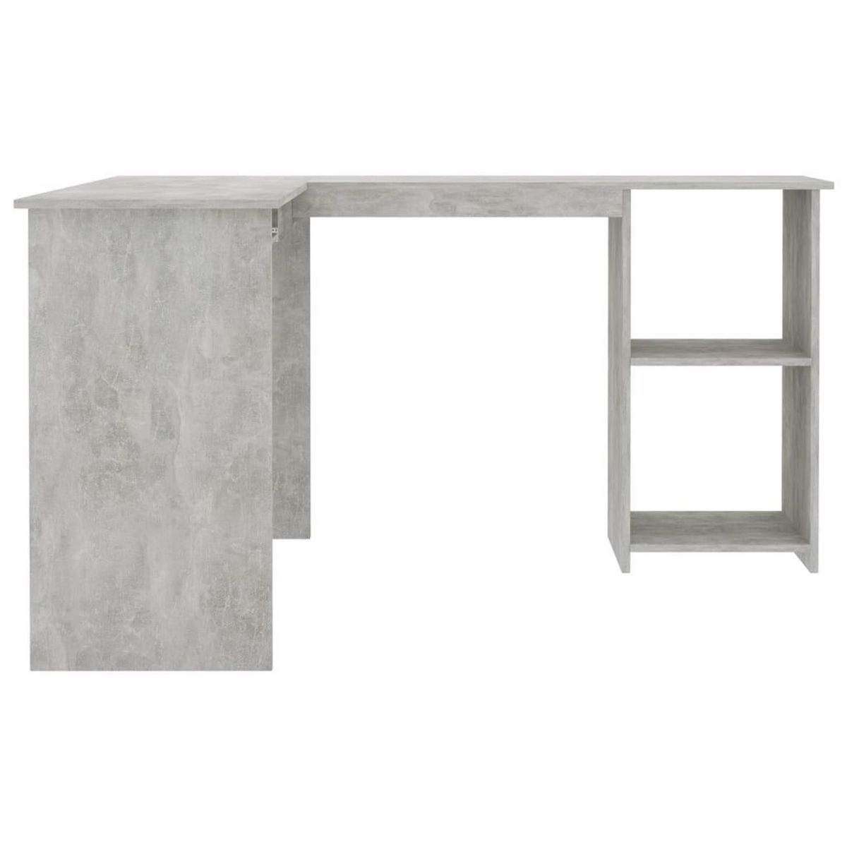 VIDAXL Bureau d'angle en forme de L Gris Beton Bois d'ingenierie