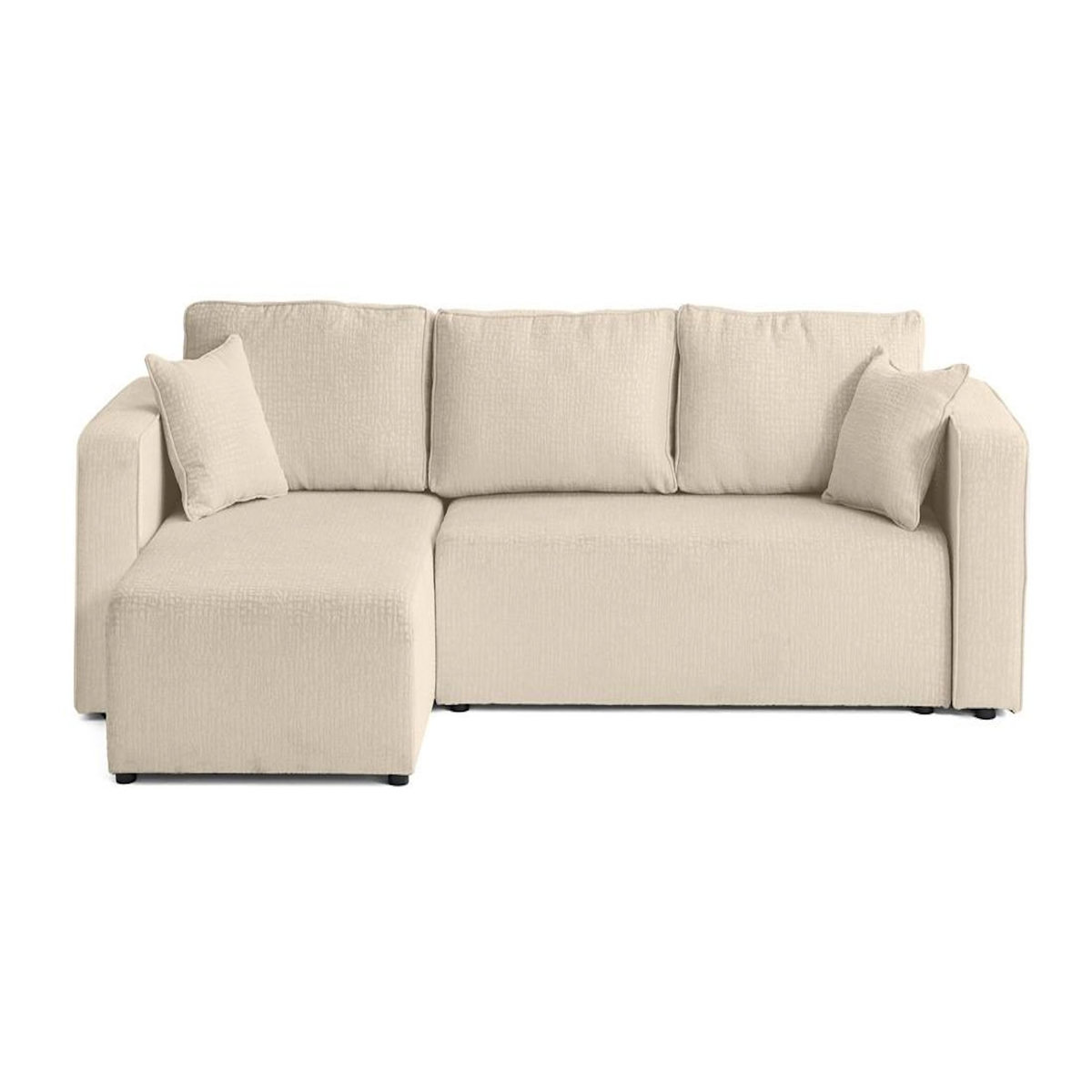 BEST MOBILIER Topaze - canapé d'angle réversible - 4 places - convertible avec coffre - en tissu velours relief