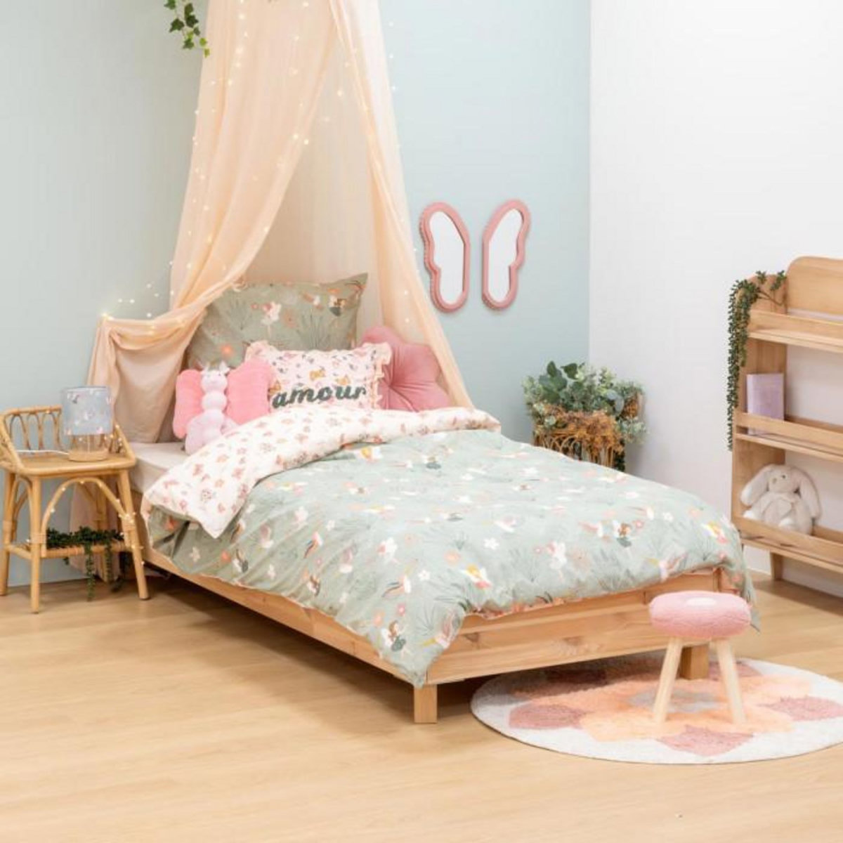 Atmosphera Kids Parure de Lit 2 Pièces  Fée  140x200cm Multicolore