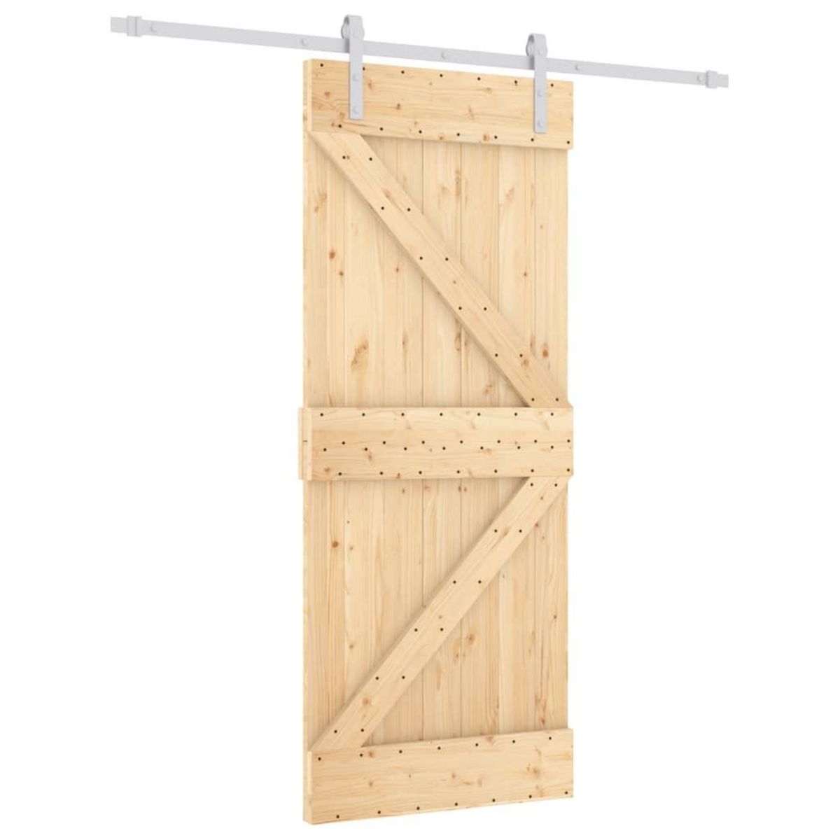 VIDAXL Porte coulissante et kit de quincaillerie 85x210 cm pin massif
