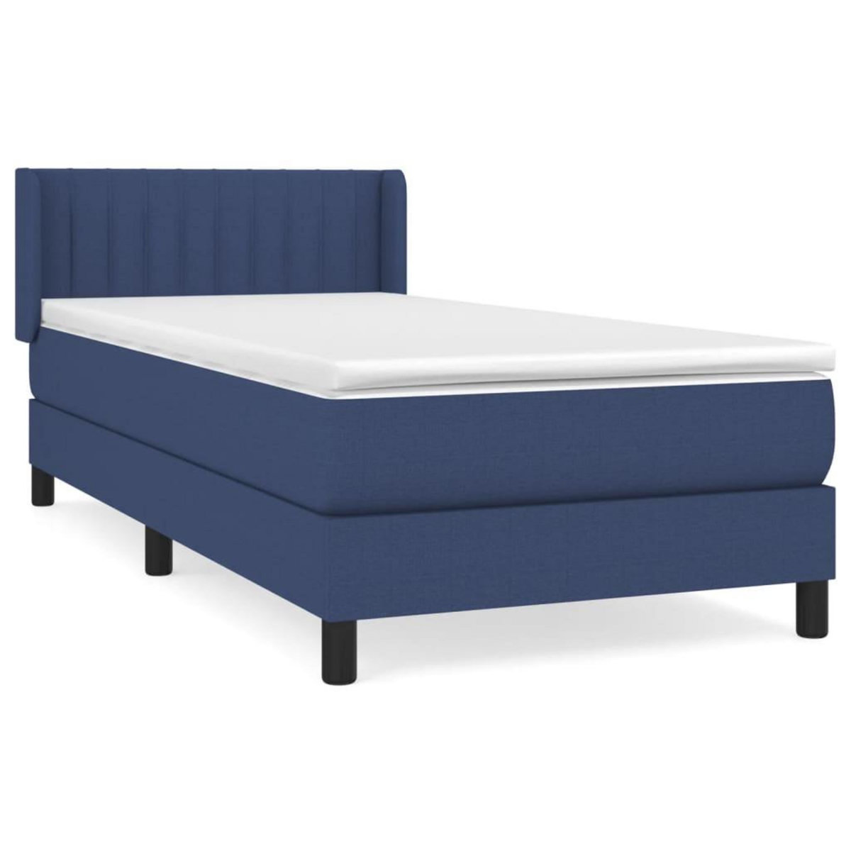 VIDAXL Sommier a lattes de lit avec matelas Bleu 80x200 cm Tissu