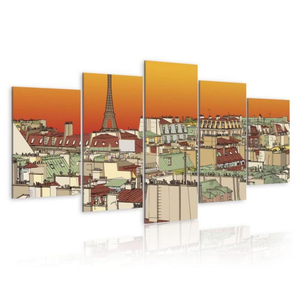 Paris Prix Tableau  Ciel Parisien en Couleur de l'orange