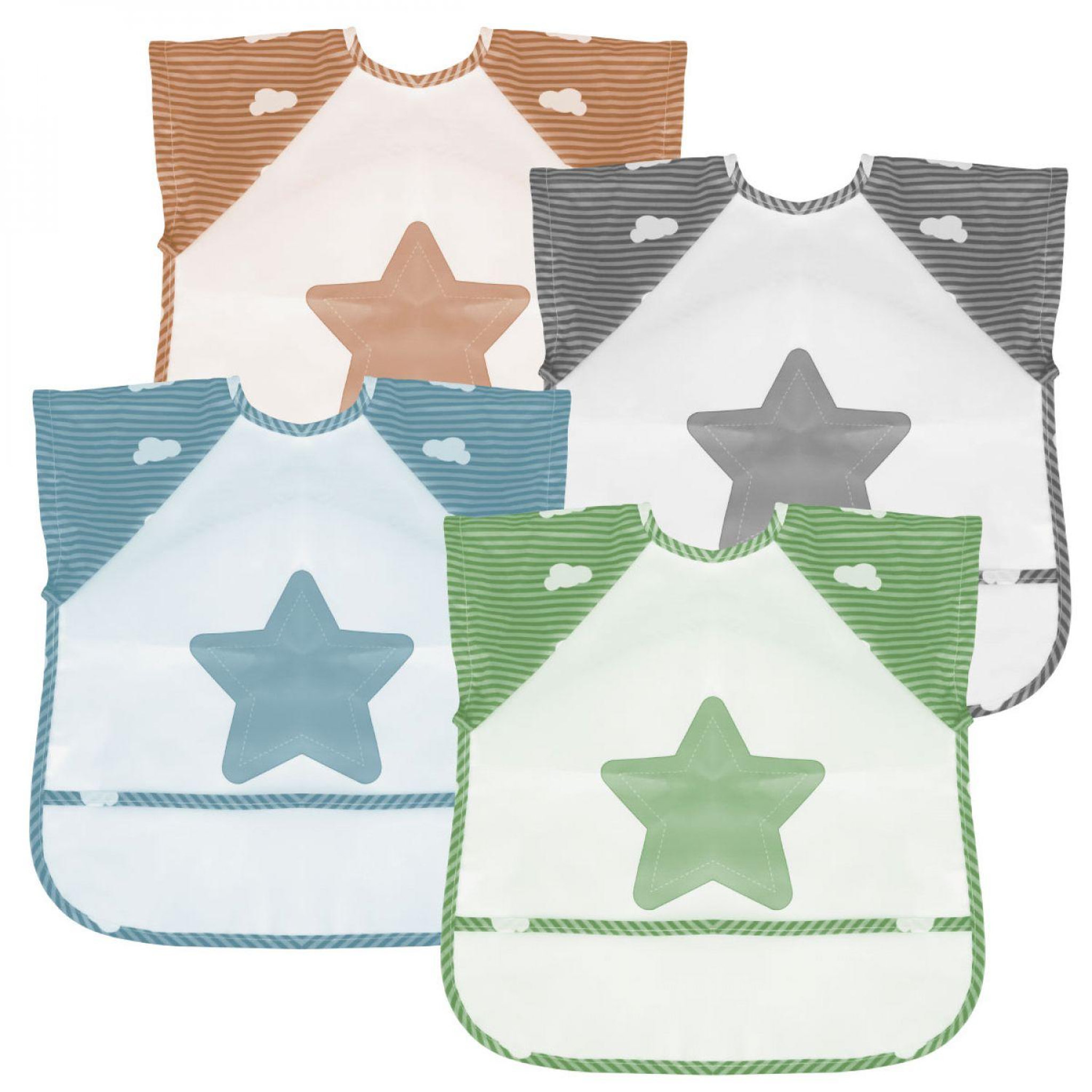Monsieur Bébé Lot de 8 bavoirs pour bébé imperméables - Manches courtes