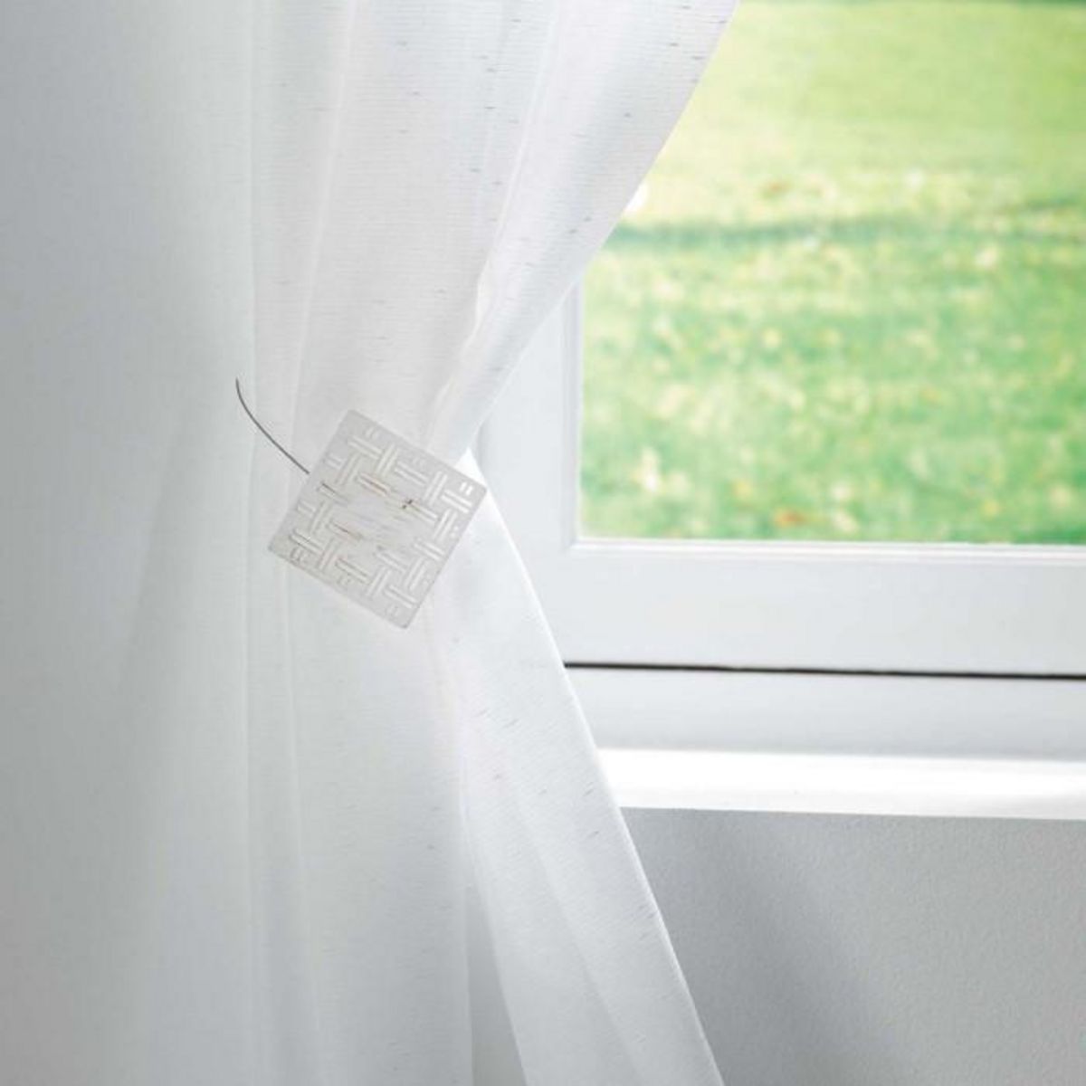 Paris Prix Embrasse de Rideau Aimantée  Moderno  30cm Blanc