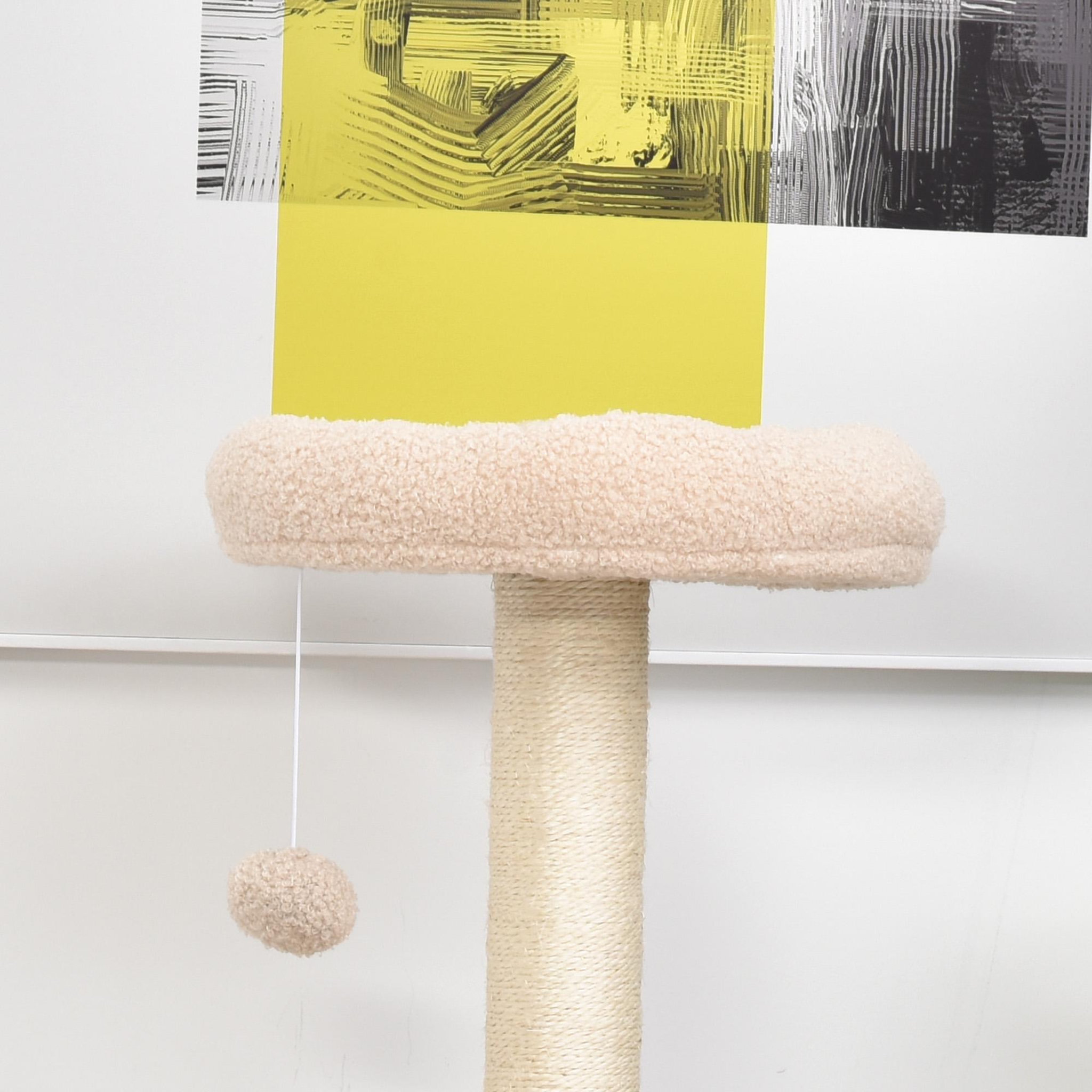 Voir la diapositive 4 : PAWHUT Pawhut arbre à chats avec griffoir niche poteaux peluche haute densité 45l x 40l x 148h cm beige
