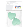 Voir la diapositive 1 : Artemio 2 perles silicone coeur - 29 x 19 x 12 mm - vert d'eau
