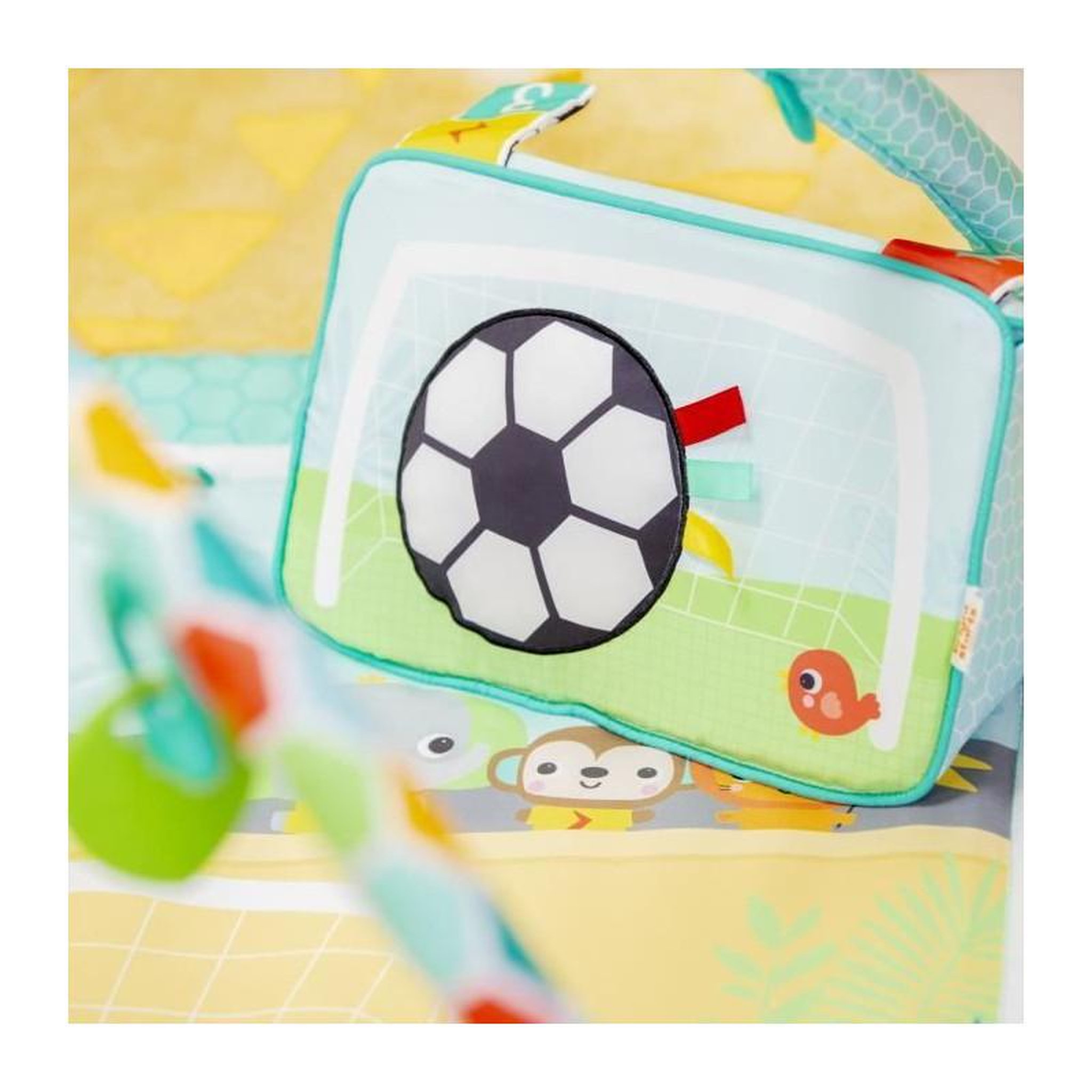Voir la diapositive 6 : Bright Starts BRIGHT STARTS Tapis d'Eveil Football, Arche de jeu avec jouets Oball détachables, Musique et Lumieres, Dimensions : 47 x 74 x 7
