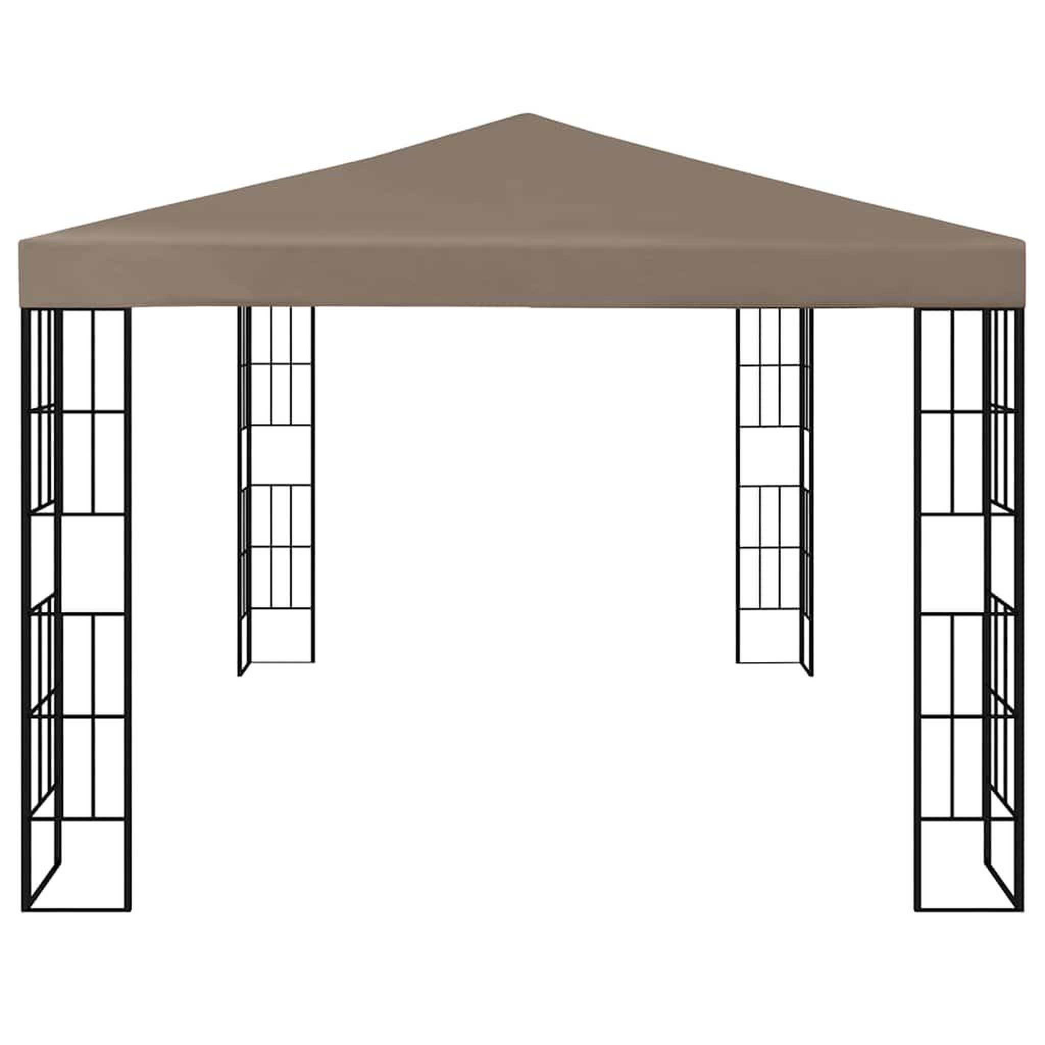 Voir la diapositive 5 : VIDAXL Tonnelle avec guirlande lumineuse a LED 4x3 m Taupe
