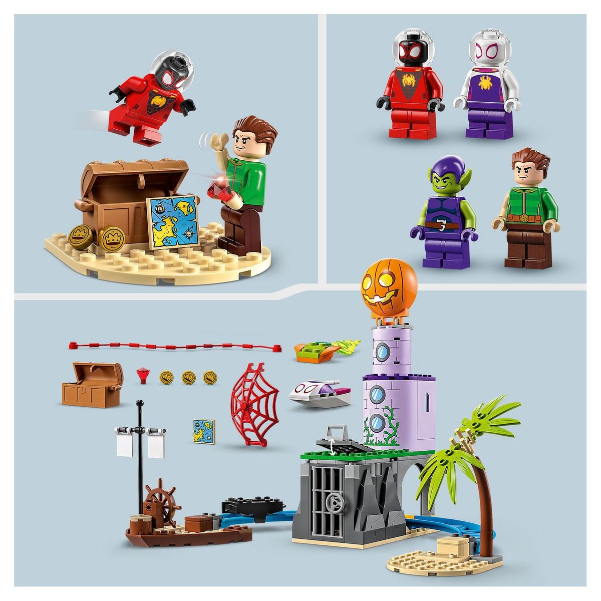 LEGO Marvel 10790 - L&rsquo;équipe Spidey au phare du Bouffon Vert