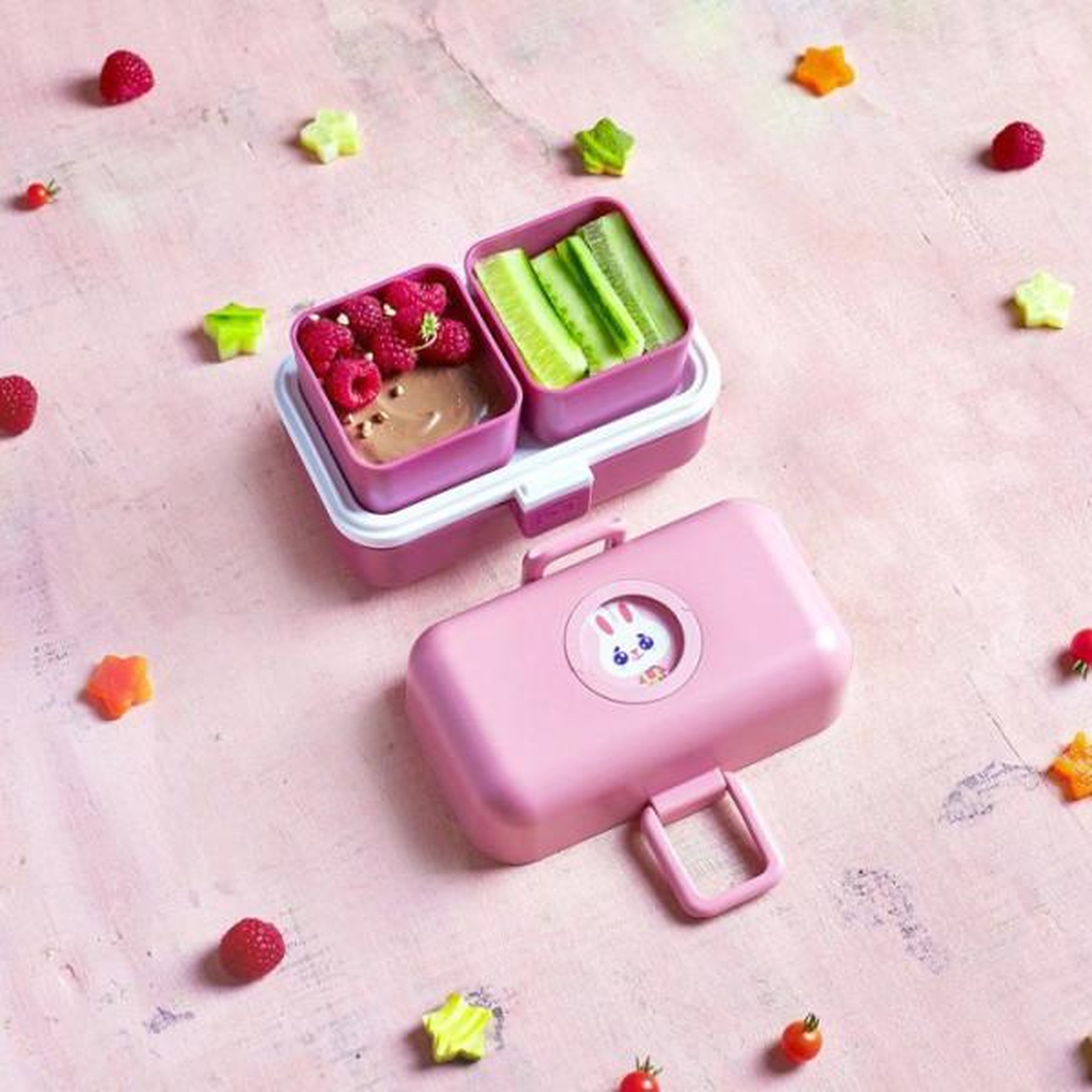 Voir la diapositive 5 : monbento Lunch Box Enfant - MONBENTO - 3 Compartiments - Sans BPA - MB Tresor Rose Blush