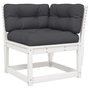 Voir la diapositive 4 : VIDAXL Salon de jardin 6 pcs avec coussins blanc bois massif de pin