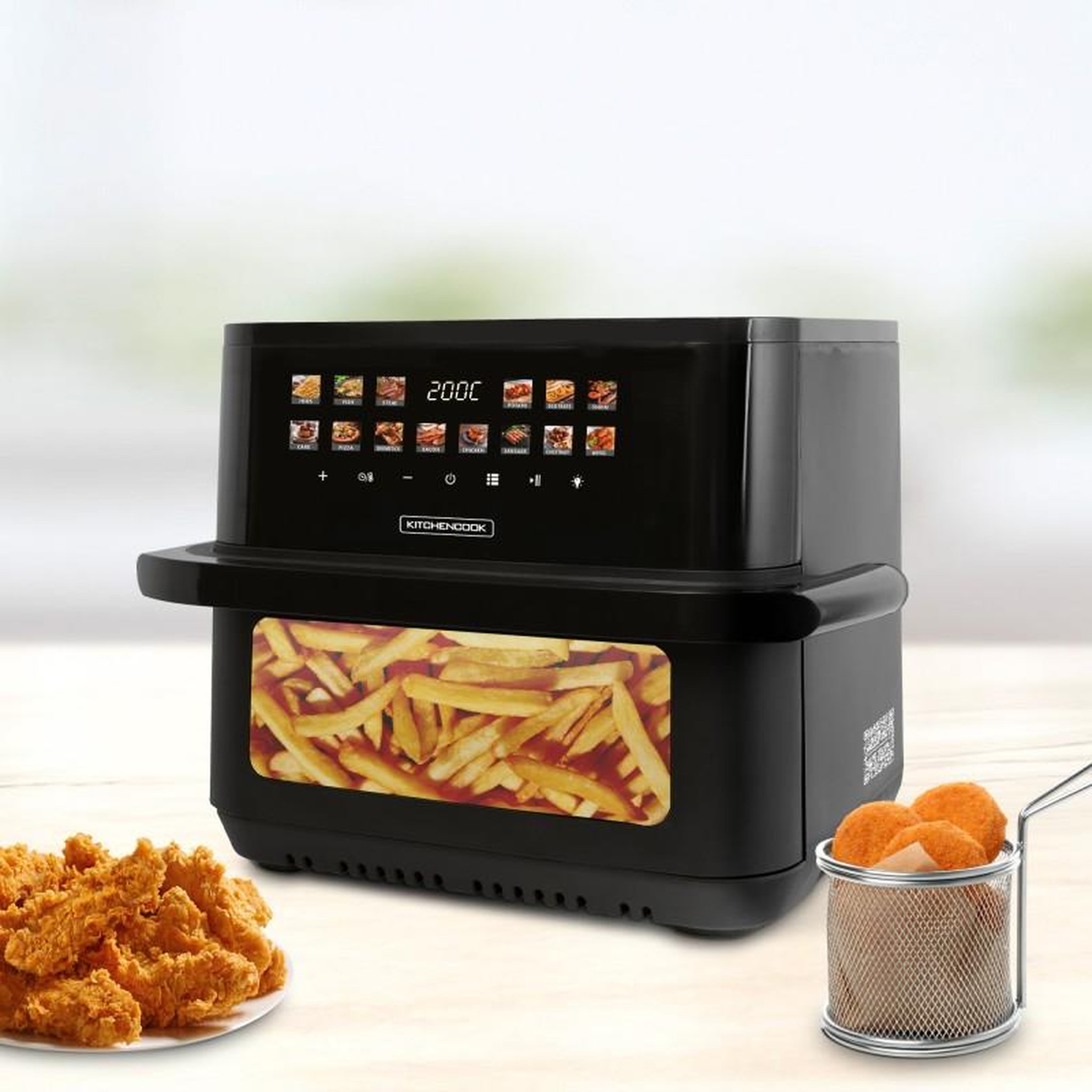 Voir la diapositive 2 : KITCHENCOOK Friteuse à air 11l avec fenêtre airmed 11w kitchencook