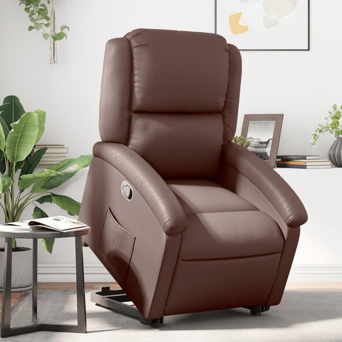 VIDAXL Fauteuil inclinable marron similicuir
