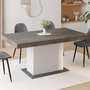 Voir la diapositive 4 : ID MARKET Table à manger extensible rectangle EDEN 6-10 personnes béton et blanc 160-200 cm