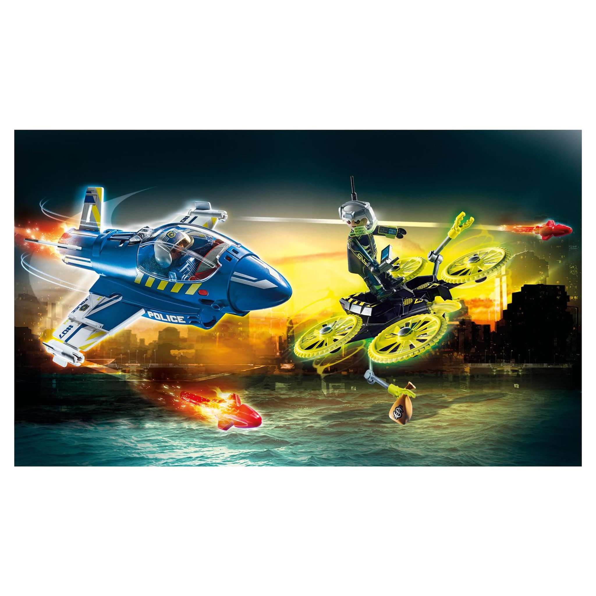 Voir la diapositive 3 : PLAYMOBIL 70780 - City Action Jet de police et drone 