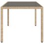 Voir la diapositive 5 : VIDAXL Table de jardin avec dessus en verre beige resine tressee