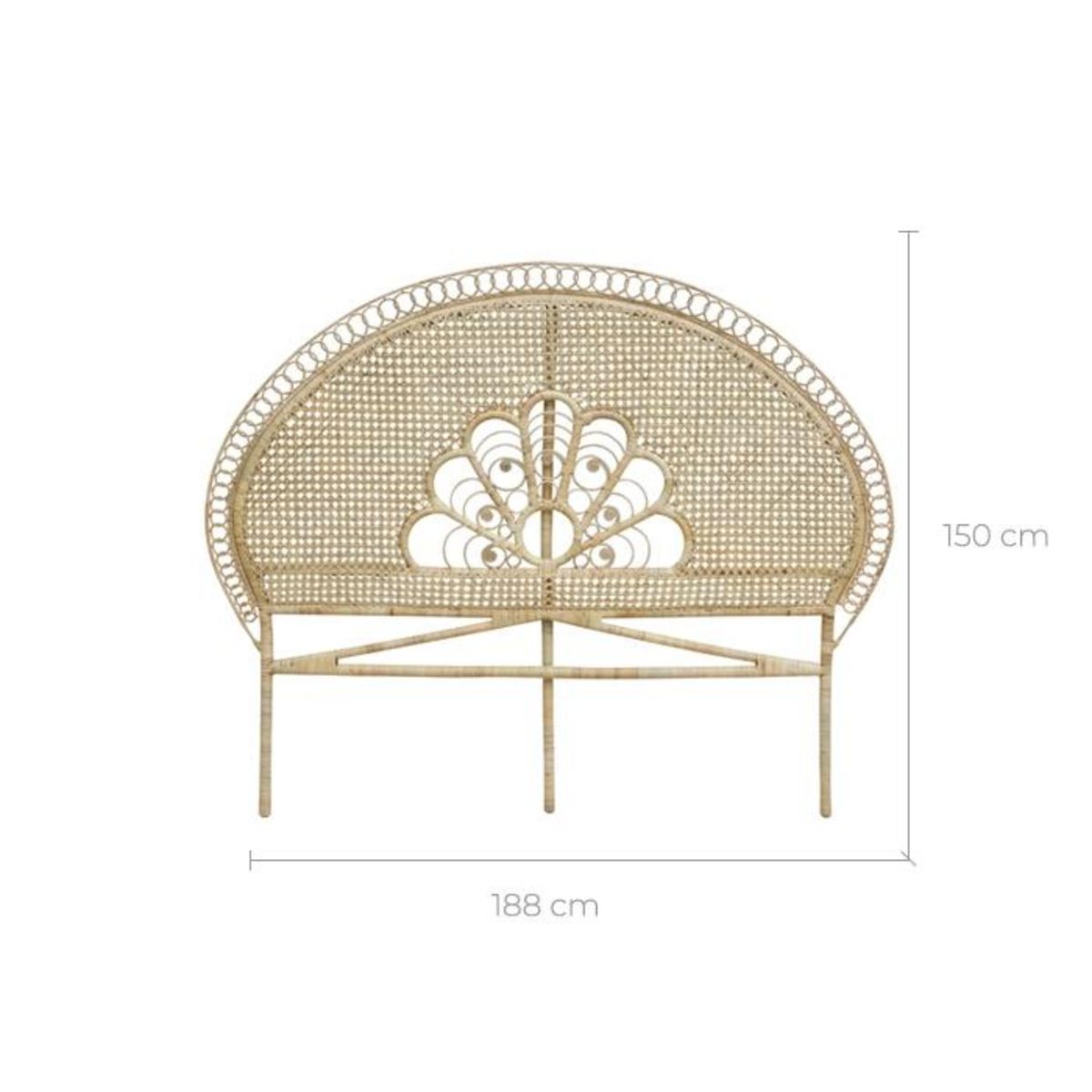 Rendez vous déco Tête de lit 140 cm en rotin naturel - Gabriella