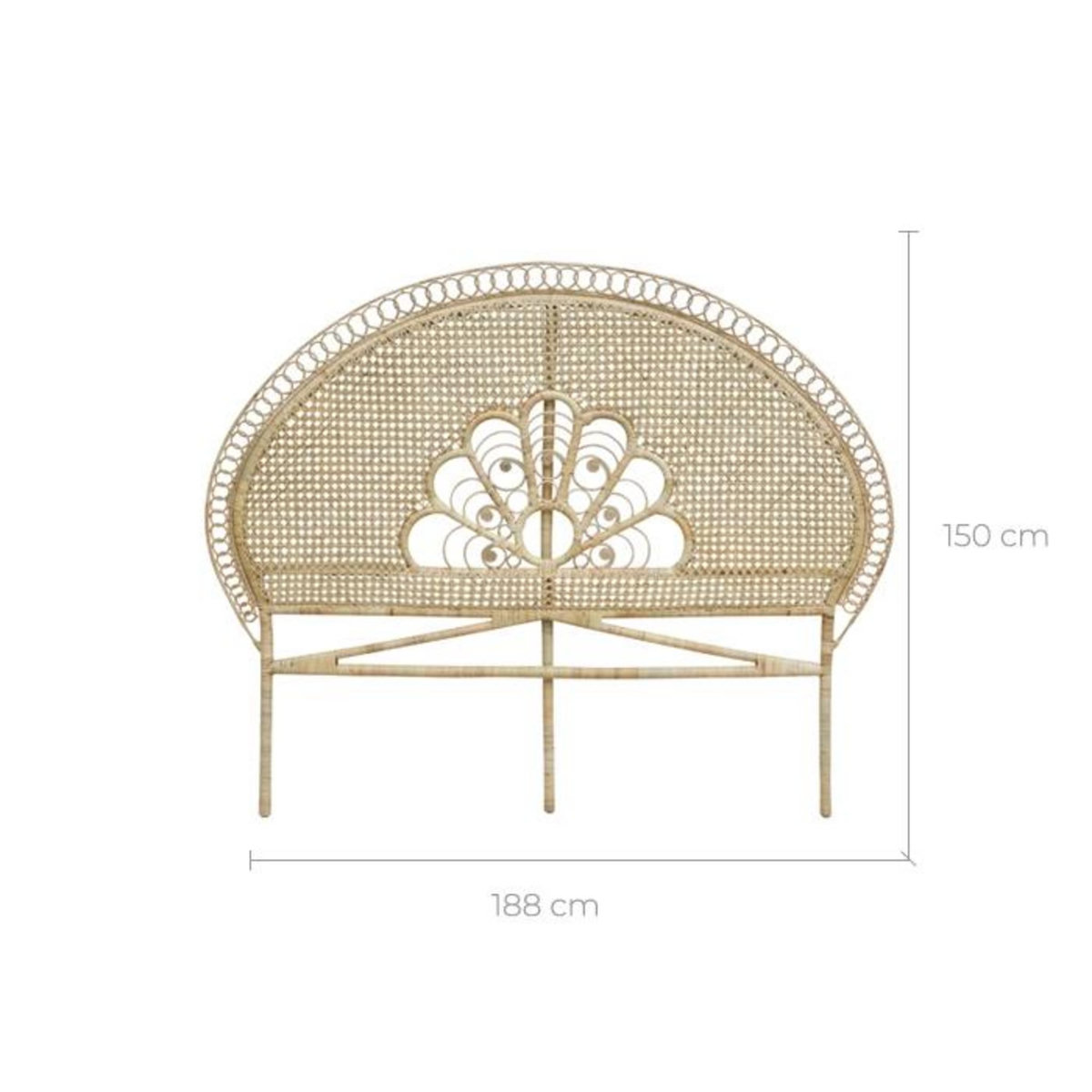 Rendez vous déco Tête de lit 140 cm en rotin naturel - Gabriella