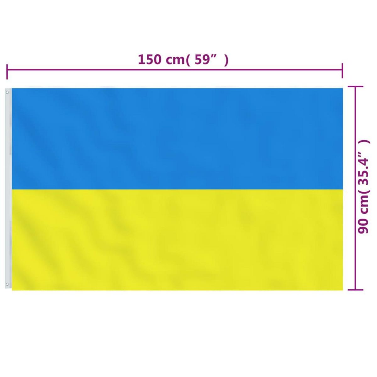 VIDAXL Drapeau de l'Ukraine avec œillets en laiton 90x150 cm