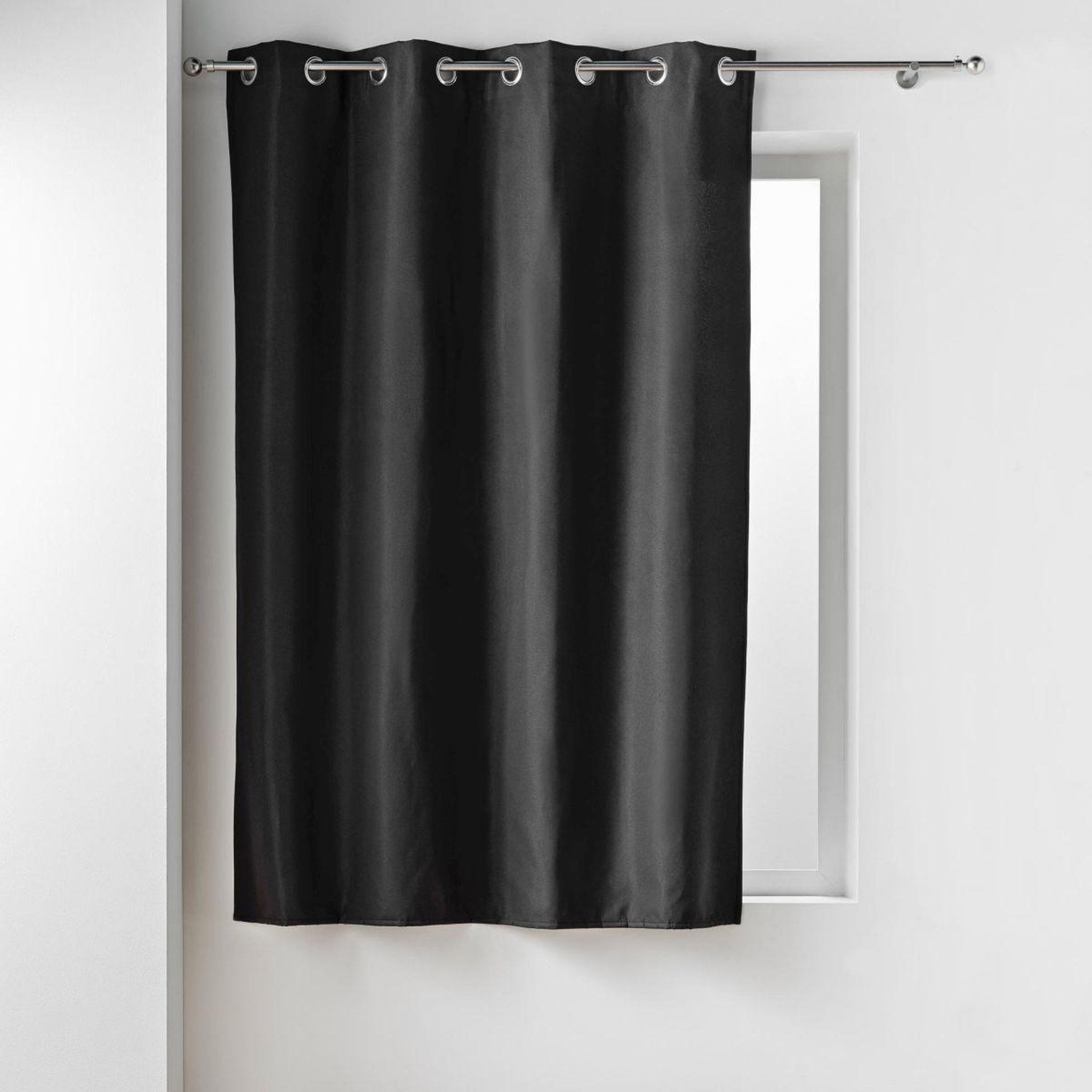 Douceur d'Intérieur Rideau isolant thermique  micropolar  135x180cm noir