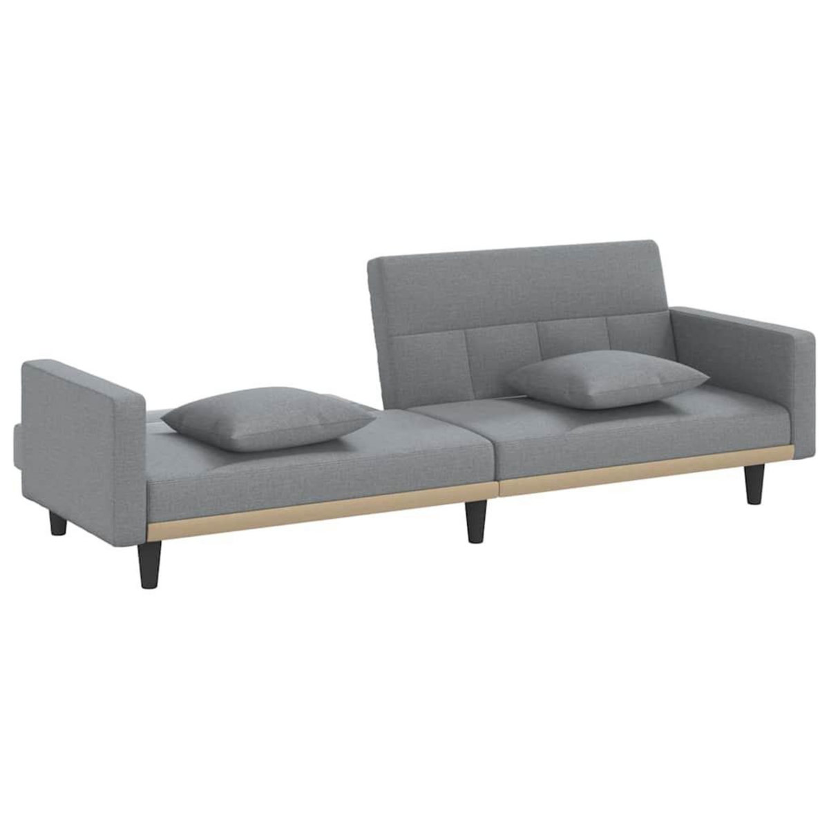 VIDAXL Canape-lit avec coussins gris clair tissu