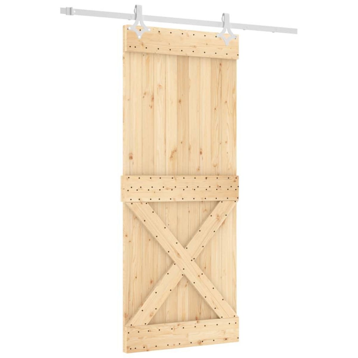 VIDAXL Porte coulissante et kit de quincaillerie 85x210 cm pin massif