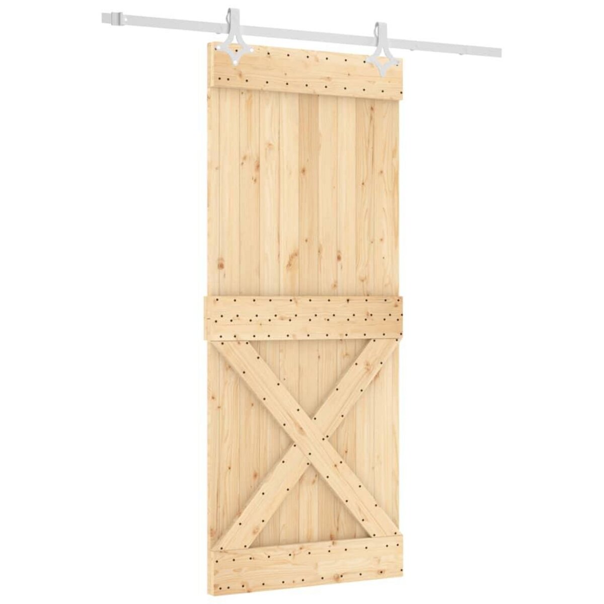 VIDAXL Porte coulissante et kit de quincaillerie 85x210 cm pin massif