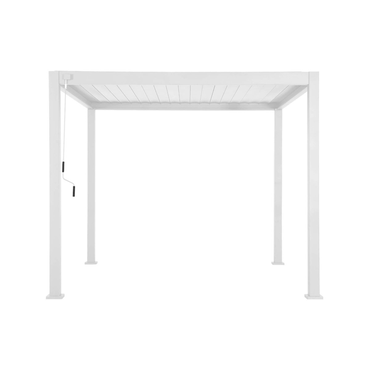 SWEEEK Pergola bioclimatique aluminium 3x3m V2 + 3 persiennes 100 cm Triomphe