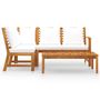 Voir la diapositive 3 : VIDAXL Salon de jardin 4 pcs avec coussin Creme Bois d'acacia solide