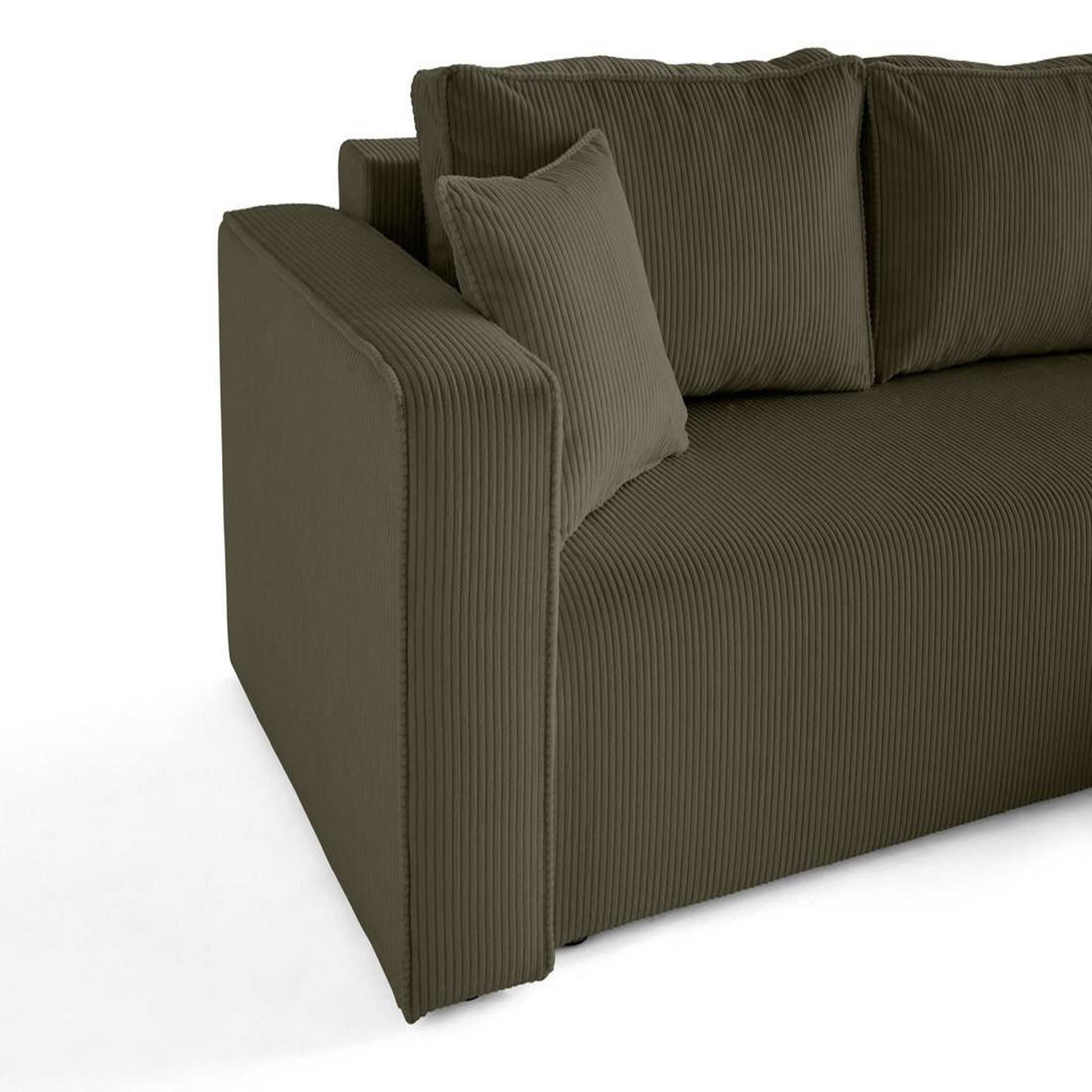Voir la diapositive 6 : BEST MOBILIER Topaze - canapé d'angle déhoussable réversible 4 places en velours côtelé