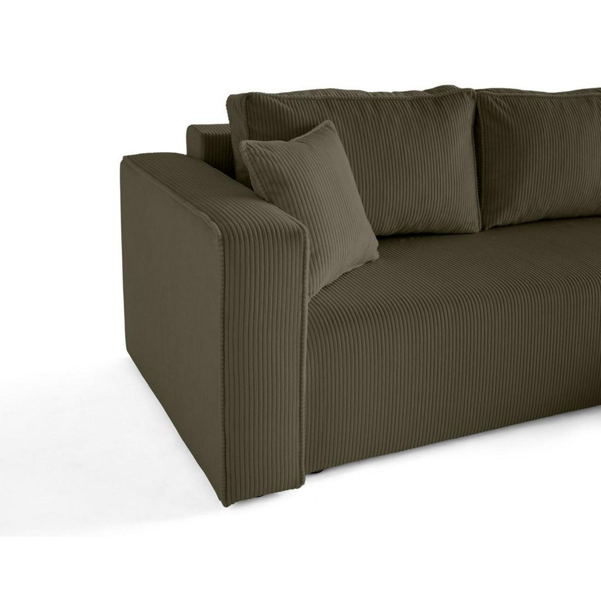 BEST MOBILIER Topaze - canapé d'angle déhoussable réversible 4 places en velours côtelé