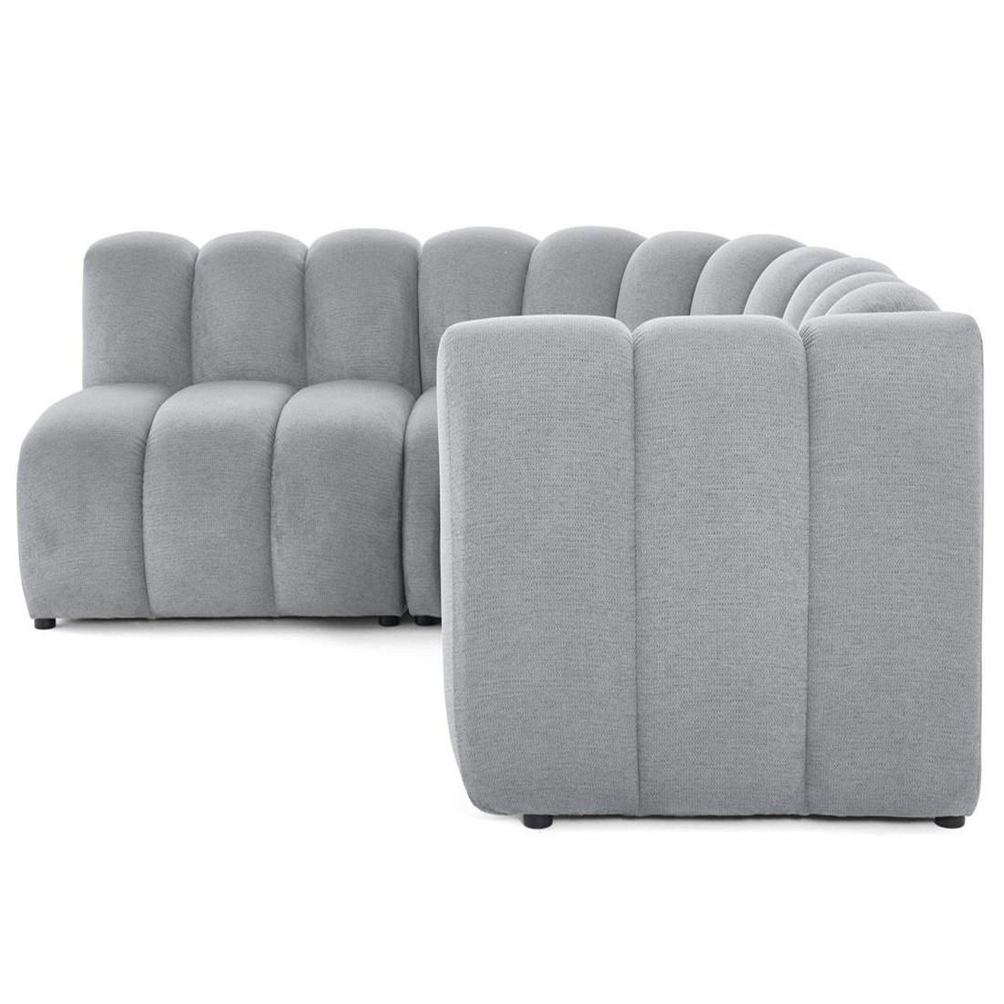 Voir la diapositive 6 : LISA DESIGN Debbie - canapé modulable d'angle gauche 4 places avec accoudoir en tissu texturé