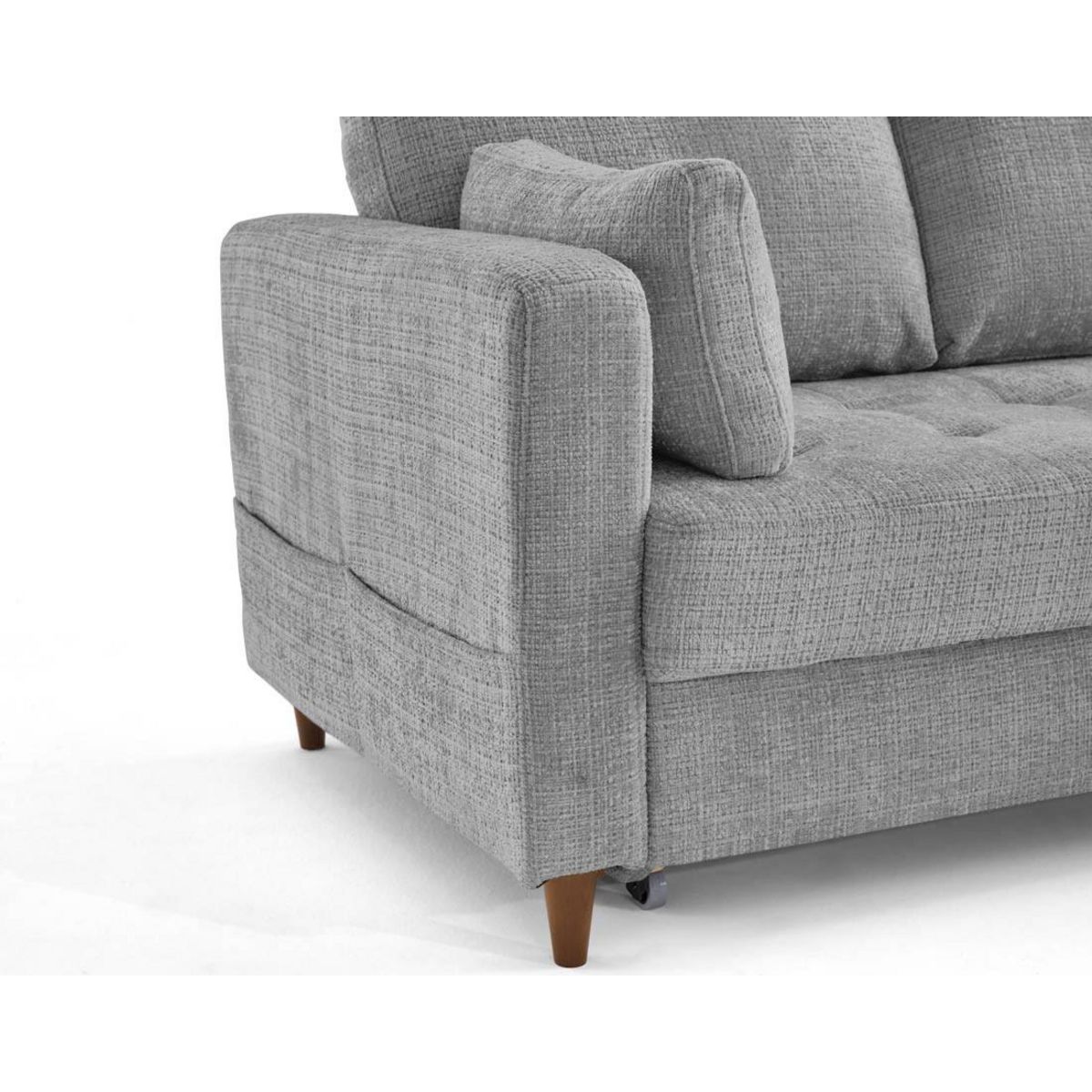 LISA DESIGN Anna - canapé d'angle droit 5 places convertible en velours texturé